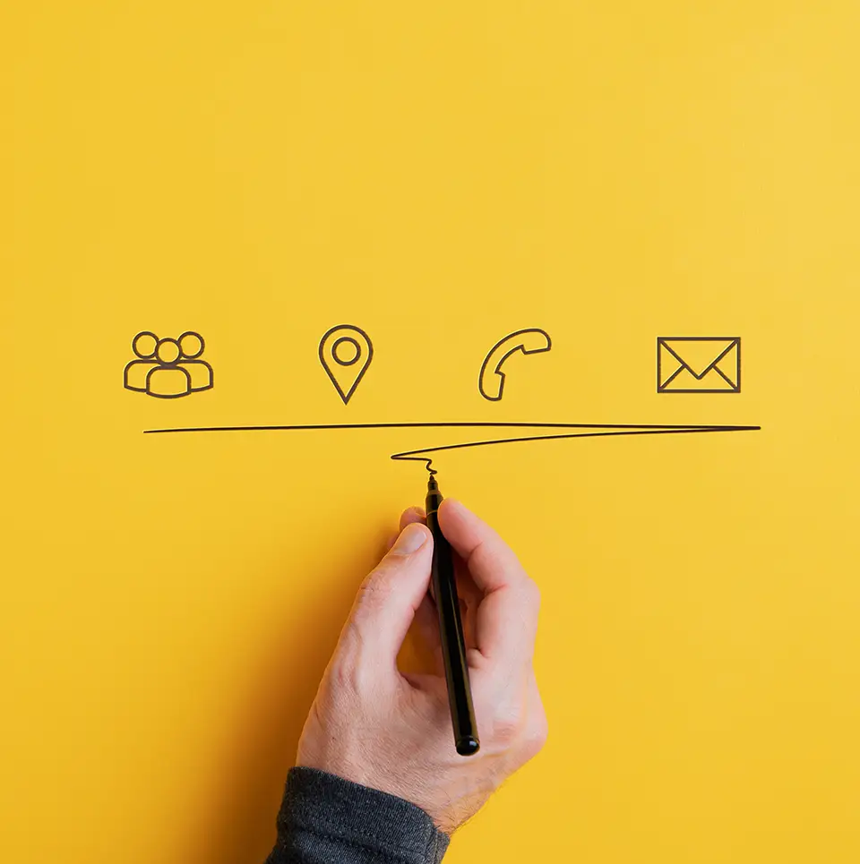 Hand drawing design on yellow background